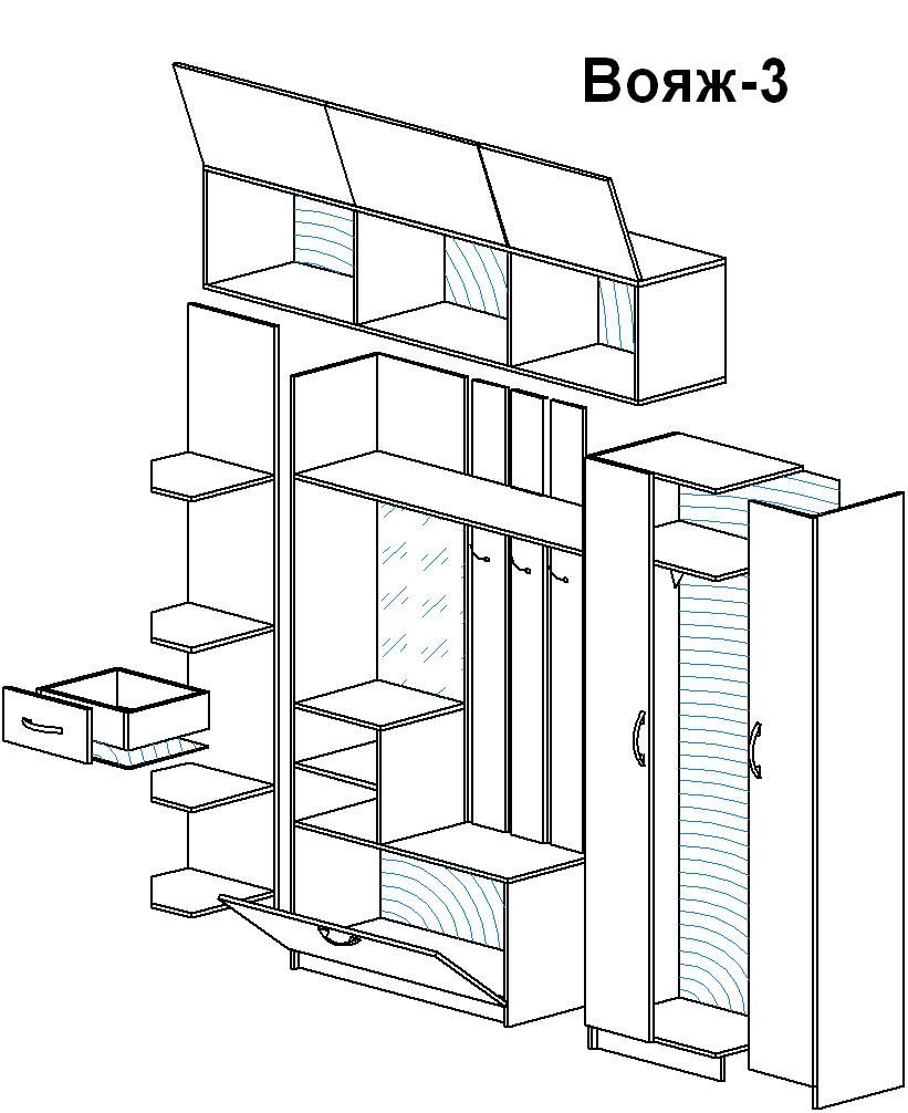 Модульная прихожая Вояж 3
